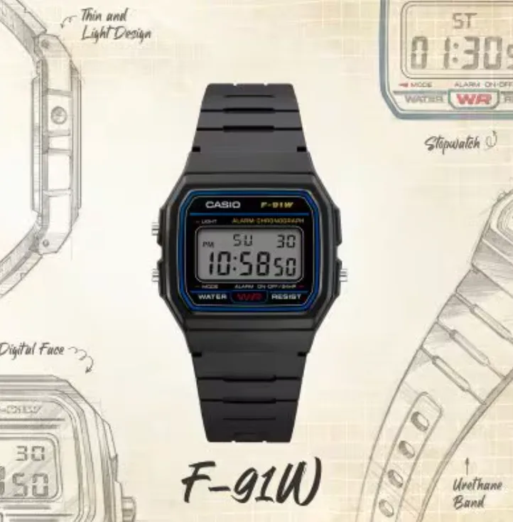 นาฬิกา CASIO F-91W-1 รุ่นยอดนิยม