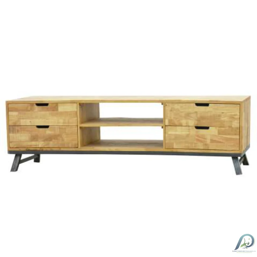 Solid Wood TV Stand with 4 Drawers 200 cm – MD7717